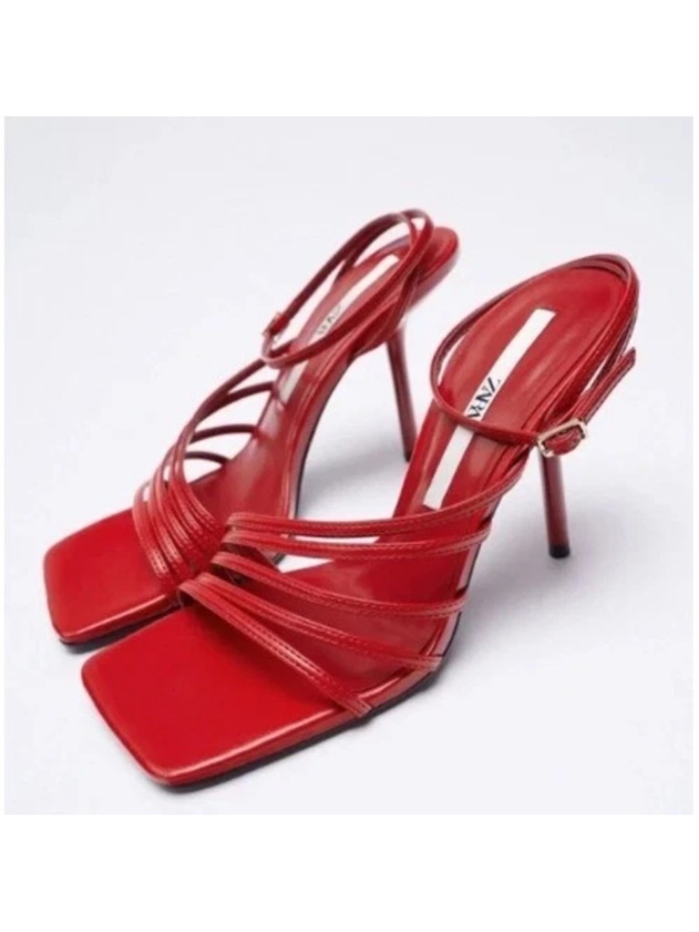 ZARA Red Strappy Heels – Size 37 – Like New